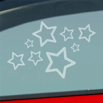 Produktbild von Auto Aufkleber Sterne Stars 15x10 cm Milchglas Sticker Heckscheibenaufkleber