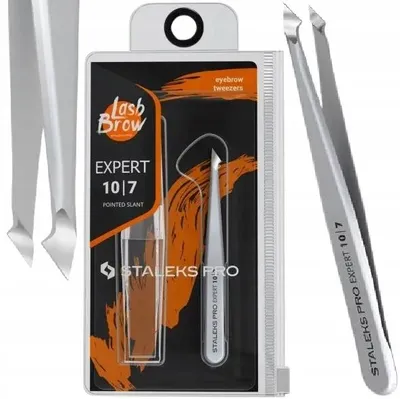 Produktbild von Staleks Expert 10 Type 7 Pinzette für Augenbrauen Spitzschräg Edelstahl