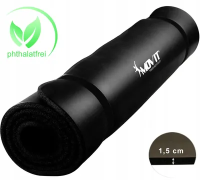MOVIT Fitnessmatte 190 × 100 × 1,5 cm aus NBR, schwarz, rutschfest