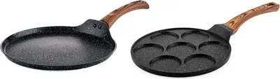 Produktbild von Westinghouse Pfannkuchenpfannenset Marble Wood ø 26 und 28 cm - Induktion und alle anderen Wärmequellen