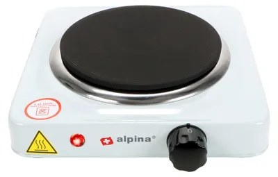 Produktbild von Elektro-Herdplatte mit Druckguß-Heizelement, 6 Stufen-Thermostat, LED-Kontrollleuchte, 4 rutsch-festen Gummifüßen, zum Kochen, Braten etc., Platte Ø ca. 15,3 cm, 220-240V, 1000W