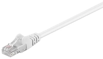 Immagine prodotto di 40 cavi patch Goobay 68503 CAT 5e, U/UTP, bianchi, 15 m - Conduttore in alluminio rivestito in rame (CCA)