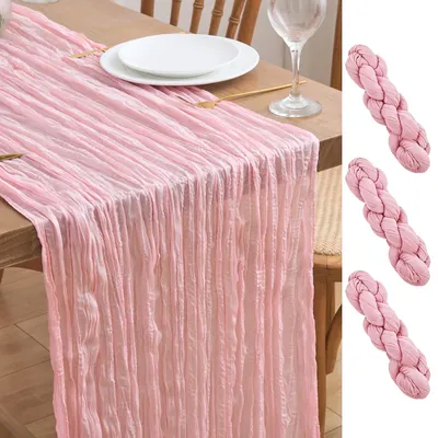 Obrázek produktu pro Sada 3 blush pink cheesecloth ubrusů - 120 palců dlouhá