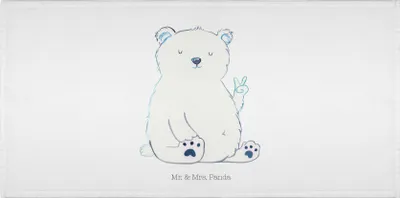 Produktbild von Mr. & Mrs. Panda Handtuch Eisbär Faul - Weiß - Geschenk, Teddy, gesichtstuch, Entspannen, kleines, Arbeit, Büro, Homeoffice, Flauschtuch, Bär, 50x100, Baumwollhandtuch