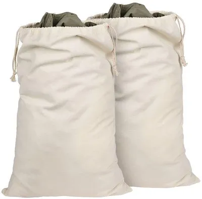 Imagen del producto de Bolsas de tela Unyqoos® con cordón – reutilizables, 50 x 75 cm, juego de 2, almacenamiento seguro para ropa y viajes