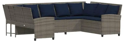 Obrázek produktu pro vidaXL Zahradní pohovka s polštáři Grey Poly Rattan