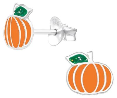 Produktbild von Halloween Ohrringe für Kinder: Ohrstecker Silber 925 Kürbis (Pumpkin)