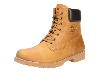 A single tan boot is shown against a white background.