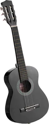Produktbild von Classical Guitar, 780 mm, Wood Classical Guitar Starter Kit for Beginners, with Nylon Strings, Gig Bag, Strap, Tuner, Extra Strings, Picks, Capo, Basswood, for Kids Girls Boys Students, Black