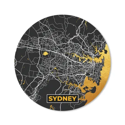 Produktbild von MuchoWow® Mauspad Mousepad Sydney - Gold - Karte - Stadtplan 40x40 cm - Mousepads - Maus Mat - Pad - Mausunterlage - Schreibtisch Accessoires