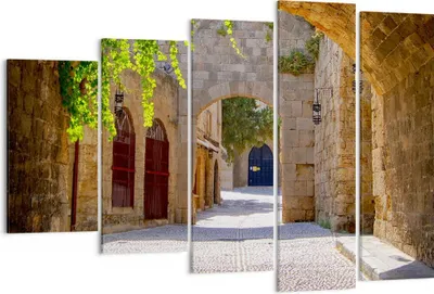 Produktbild von Bild auf Leinwand - Leinwandbild - Straße Geschichte Architektur Denkmal - 150x100cm - Wand Bild - Wanddeko - Leinwanddruck - Bilder - Kunstdruck - Leinwand bilder - Wandkunst - EG150x100-2701