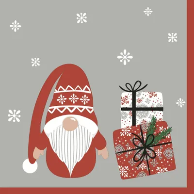 Produktbild von 20 Servietten Gnome with Gifts - Zwerg an Geschenke 33x33cm