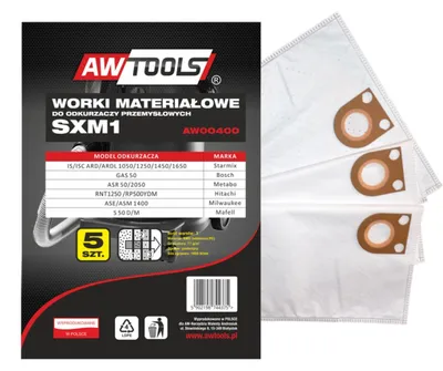 AWTOOLS Staubsaugerbeutel Mikrofaser 3-lagig SMS 5 Stück für GAS 50 / Starmix 50