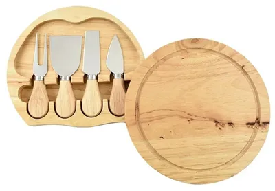 Image de Planche à fromage en bois avec couteau à fromage en acier inoxydable