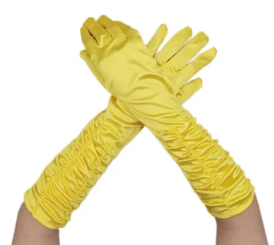 Obrázek produktu pro Solidchoice - Saténové rukavice pro ženy, žluté
