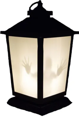 Produktbild von Flackernde Geister Laterne mit Licht und Sound - Halloween Dekoration | 36 x 17 cm