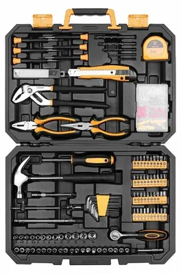 Immagine prodotto di Set di attrezzi da 196 pezzi - Kit professionale di utensili manuali per la riparazione di automobili, completo di valigetta