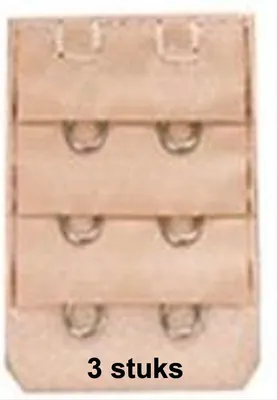 Produktbild von CHPN – Verlängerter BH – BH-Verlängerung – Verlängertes BH-Band – Beige – 2 Haken – Elastisch – Universal – BH – BH-Zubehör – Zu enger BH – 3 Stück