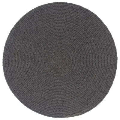Image de vidaXL Sets de table 6 pcs. Gris foncé 38 cm Rond Coton