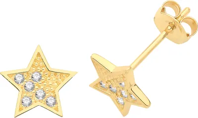 Image de Boucles d'Oreilles Femme Or 375/1000 avec Oxyde de Zirconium - 7mm*7mm; TRS26865