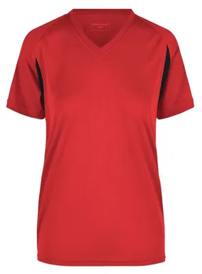 Produktbild von James and Nicholson - T-Shirt für Damen - Laufen LT2351 (XL) (Rot/Schwarz)