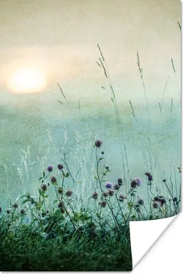 Produktbild von MuchoWow® Poster Natur - Vintage - Blumen - Sonne 60x90 cm - Wanddekoration