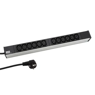 Obrázek produktu pro BACHMANN 19'' napájecí panel 1U, 12x zásuvka C13, černý, 2m (333.616) (19.07.1631)