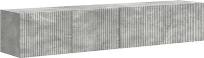 Imagen del producto de vidaXL: Armario de pared para televisión, 2 unidades, material: aglomerado de madera con revestimiento de hormigón