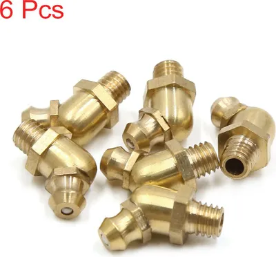 Image de 6pcs Graisseur M6x1 Coudé 45 Degrés Graisseur Laiton Raccord pour Auto Moto