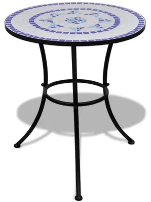 Obrázok produktu pre Bistro stôl Tafel s mozaikou, 60 cm, modrej a bielej farby