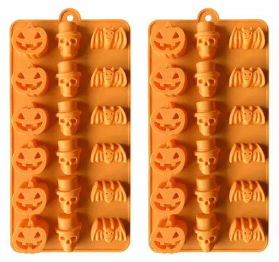 Produktbild von 2 Stück Halloween-Geister-Silikonformen, Schokoladen- und Süßwarenformen