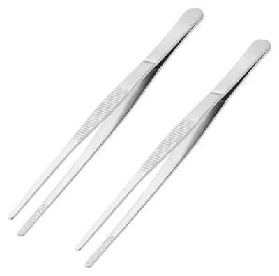 Produktbild von Edelstahl-Lebensmittelzange, 30 - 30,5 cm, mit gerillten Spitzen und rutschfestem Griff