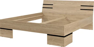 Produktbild von Bett Violla 32 Bettgetelle 180X200 Cm Bettrahmen Ehebett (Geöltes Eichenholz)
