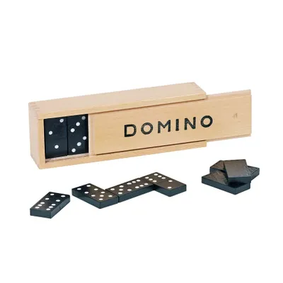 Immagine prodotto di Goki 15335 Domino in scatola di legno, nero (1 pezzo)
