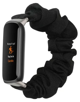 Produktbild von kwmobile Ersatz Armband kompatibel mit Fitbit Luxe - Smartwatch Scrunchie Haargummi Design Schwarz - Innenmaße