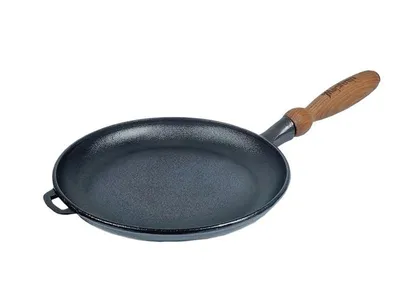 Produktbild von Gusseisenpfanne Ø22 cm mit Holzgriff MAYSTERNYA 220-25 – Gusspfanne für Induktion & alle Herdarten