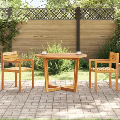 Produktbild von Möbel Garten-Esstisch Rund Ø110x75 cm Massivholz Akazie - Gartentische CC4567