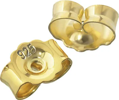 Produktbild von 1 Paar 925 Silber 5mm Gelbgold Vergoldet Butterfly Verschluss Loch 0,8mm 2093