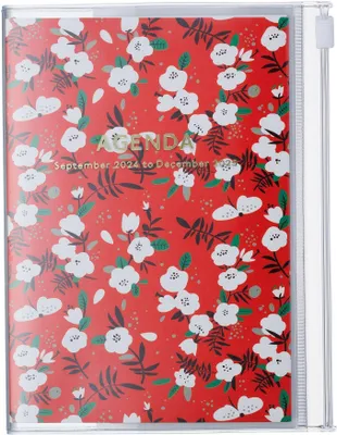 Produktbild von MARK'S 2024/2025 Taschenkalender A6 vertikal, Flower Pattern // Red