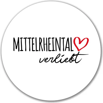Produktbild von Huuraa Aufkleber Mittelrheintal verliebt 10cm rund Sticker Geschenkidee