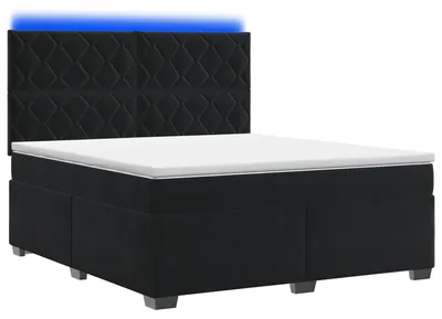 Produktbild von vidaXL Boxspringbett mit Matratze Schwarz 140 x 190 cm Samt