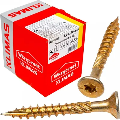Produktbild von Holzbauschrauben KMWHT 6x50 mm Senkkopf Torx Zimmererschrauben 200 Stück