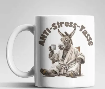 Produktbild von Anti Stress Esel Kaffeetasse Teetasse Tasse Geschenkidee 325 ml