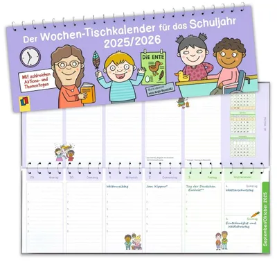 Produktbild von Der Wochen-Tischkalender für das Schuljahr 2025/2026