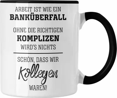 Produktbild von Trendation - Jobwechsel Tasse Geschenk für Kollegen Kollegin Abschied Abschiedsgeschenk Neuer Job Kaffeetasse Geschenkidee (Schwarz)