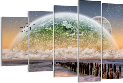 Produktbild von Bild auf Leinwand - Leinwandbild - Abstraktion Planet Erde Globus - 150x100cm - Wand Bild - Wanddeko - Leinwanddruck - Bilder - Kunstdruck - Leinwand bilder - Wandkunst - EG150x100-0353