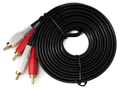 Produktbild von SYSTEM-S Cinch 2 RCA Kabel 5 m Stecker zu Stecker Stereo AV Adapter in Schwarz
