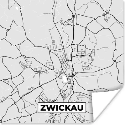 Produktbild von MuchoWow® Poster Deutschland - Stadtplan - Zwickau - Karte 100x100 cm - Babyzimmer
