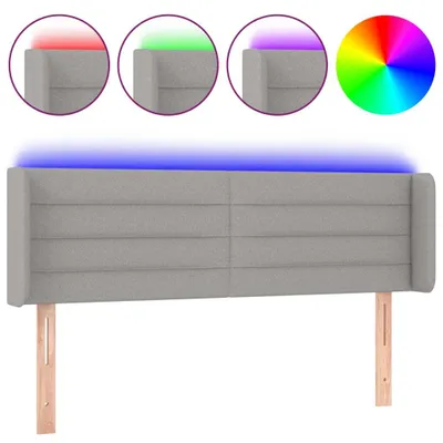 Produktbild von vidaXL LED Kopfteil Hellgrau 147x16x78/88 cm Stoff