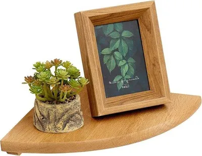Produktbild von Famanu Wandregal Eckenregal Massivholz - Eichen Displayregale für Bad, Küche, Schlafzimmer und Wohnzimmer